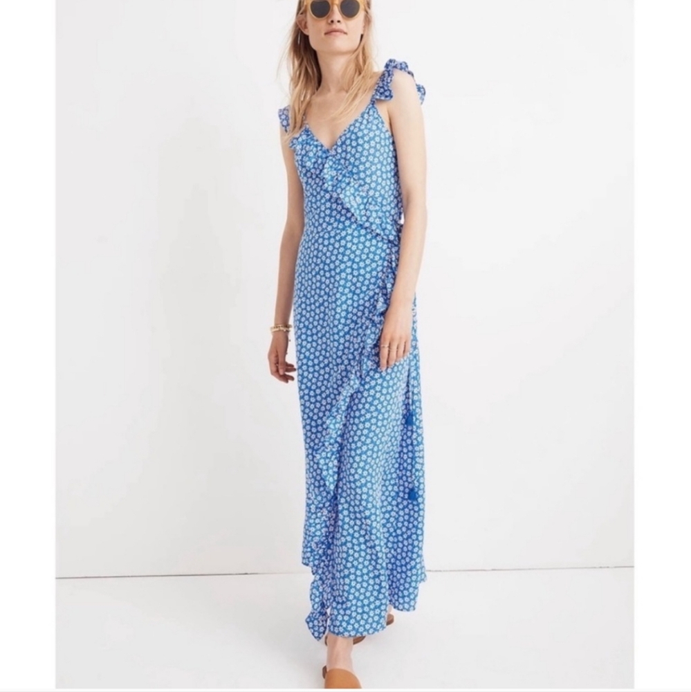 Madewell Ruffled Wrap Maxi Dress in Mini Daisy